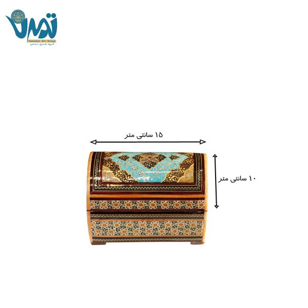 جعبه جواهر خاتم داخل جیر رو نقاشی تذهیب - کد ۳۱۱۱