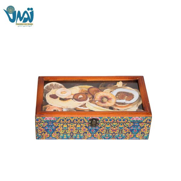 پک میوه خشک با جعبه چوبی طرح سنتی